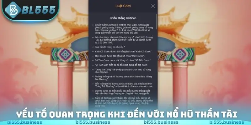 Yếu tố quan trọng khi đến với nổ hũ thần tài BL555